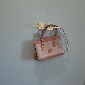 Dooney And Bourke Elegant Brown and Gray Leather Handbag